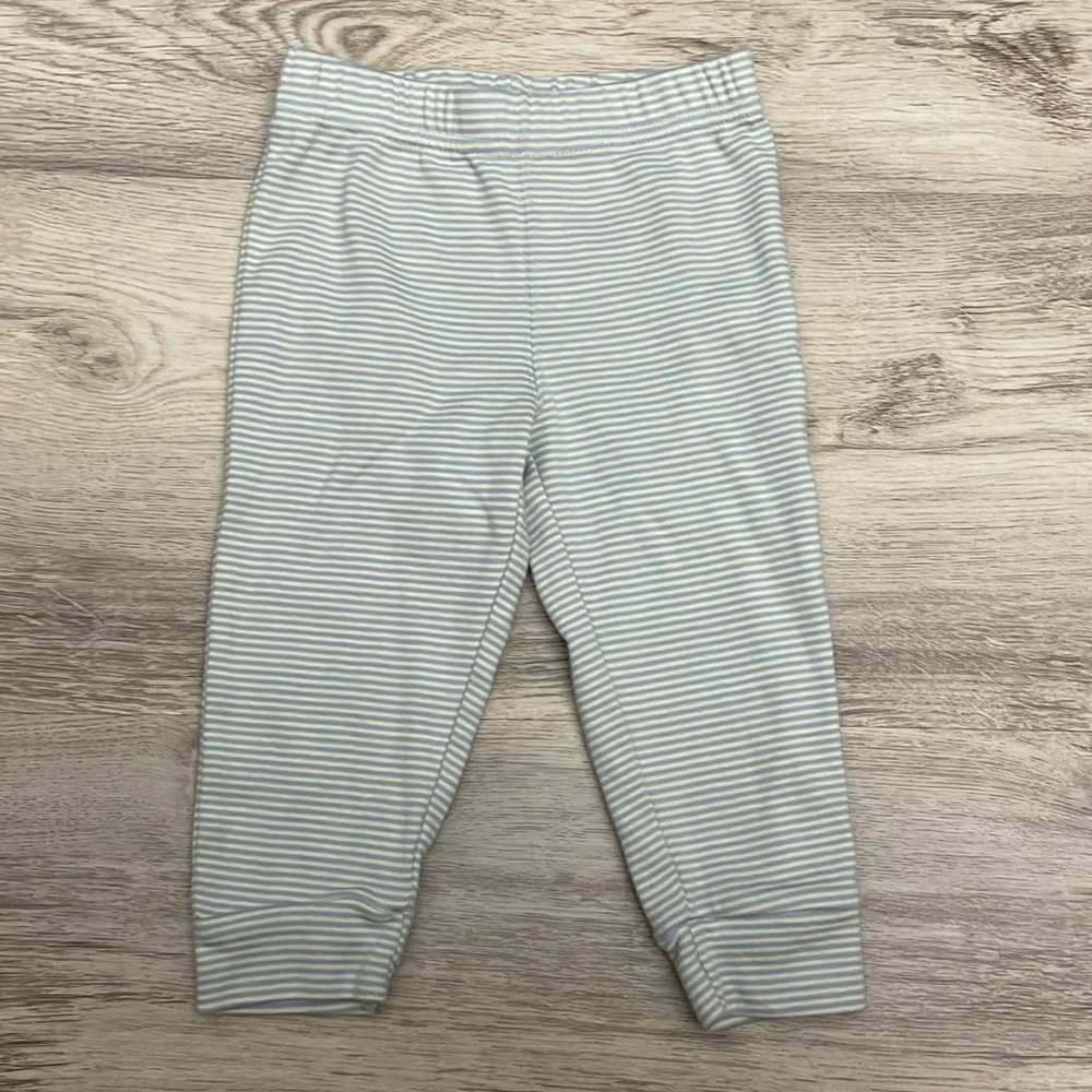 Carter's Blue & White Striped 100% Cotton Pull On Jogger Pants Size 12 Months